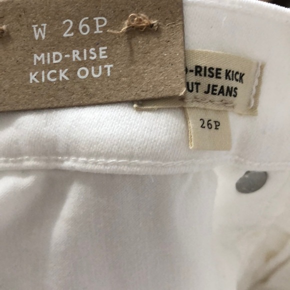 Madewell Kick Out Crop Jeans Mid Rise Flare Leg Denim Pure White NWT 26P - Picture 9 of 12